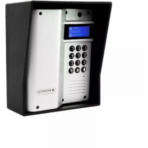 Platine de rue 600 m&egrave;tres autonome sans-fil longue distance - UltraCOM3 argent&eacute;e + visi&egrave;re noire