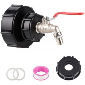 Robinet Cuve 1000L Laiton Connecteur Cuve 1000L Adaptateur de R&eacute;servoir IBC Adaptateur Cuve S100x8/S60x6 Filetage Grossier 3/4'' Raccord Cuve IBC