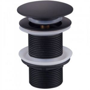 Aiperq &ndash; Bonde de lavabo noire sans trop-plein &ndash; Laiton de haute qualit&eacute; &ndash; M&eacute;canisme clic-clac &ndash; Connexion standard G1&frac14; &ndash; &Eacute;vacuation rapide