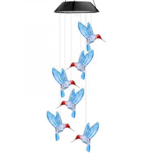 Guirlande solaire Carillons &eacute;oliens solaires Colibri changeant de couleur Lampes solaires mobiles led &eacute;tanches Carillons &eacute;oliens &agrave; &eacute;nergie solaire
