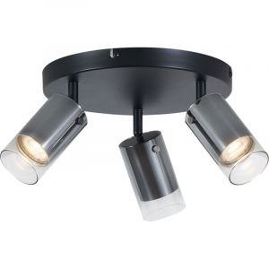 Drain - Spot plafond, plafonnier - 3 lumière - ø 25 cm - Noir - Moderne - éclairage intérieur - Salon i Chambre i Cuisine i Salle à manger - Qazqa