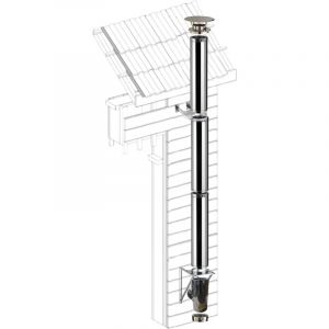 Poujoulat - Kit conduit isolé vertical extérieur Therminox ø 150 mm - Long montage 335 cm