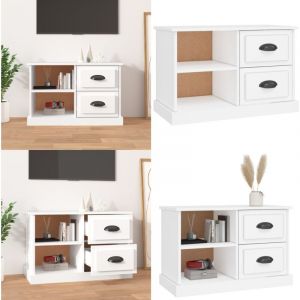 Vidaxl - Meuble tv blanc 73x35,5x47,5 cm bois d'ing&eacute;nierie - Meubles Tv - Meuble Tv - Support Tv - Unit&eacute; Tv - Meuble Moderne - Home & Living
