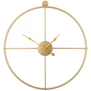 Horloge au Style Minimaliste en Acier Doré Décoratif et Sans Chiffre pour Intérieur Moderne et Glamour Beliani - Doré