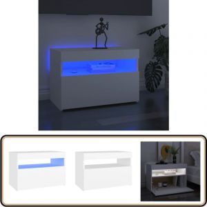 Vidaxl - Meuble tv avec lumières led blanc 60x35x40 cm - Meuble Tv - Meuble Téléviseur - Télévision Murale - Rangement Media - Luminaire Led