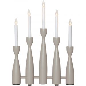 Star Trading Chandelier 'Midja', LED, 5 branches, bois, gris-brun