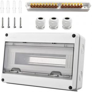 Beijiyi - Coffret Electrique Etanche, Coffret Electrique Etanche Exterieur IP65 15 Modules, avec 7 Bornes, 3 Connecteurs, pour une Utilisation à