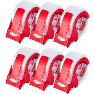 VEVOR Ruban Adhesif deEmballage Transparent avec Distributeur Lot de 6 59,436 m x 47,8 mm x 0,068 mm Noyau 76,2 mm Ruban deEmballage Robuste pour