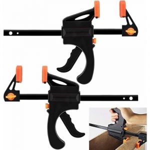 2 Pcs Serre Joint Serre-joint Une Main 6 Pouces Serre Joint Rapide Forme en F Serre Joint Menuisier Antirouille Serres-joint Serrage Largeur de