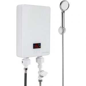 Petit chauffe-eau instantané avec pomme de douche 5000 w Salle de bain Cuisine Chauffe-eau électrique instantané, Touch Control, pour cuisine, salle