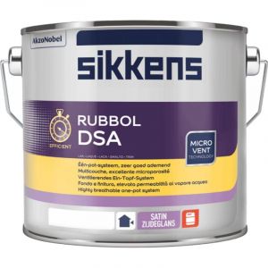 Sikkens - Rubbol dsa Laque satinée solvanté microporeuse 2 en 1 premium pour bois extérieur Teinte: blanc - Conditionnement: 2,5 Litres