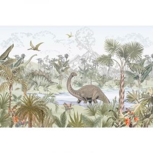 Papier peint panoramique Enfants - Dinosaures - 130 cm x 87 cm