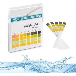 Bandelettes de test de pH 100 pièces, papier de test tournesol, plage de mesure 0-14, papier indicateur universel, test d'acidité pour aquariums, eau