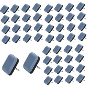 Jn.songs - 50 Pièces Patins pour Chaises Teflon Patin de Protection Carrés avec Clou Patins de Meubles pour Carrelage et Parquet en Bois Dur - Ø25MM