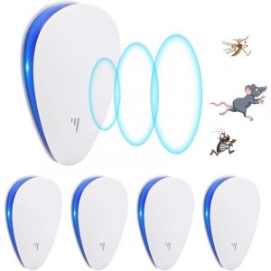 Répulsif Ultrason Anti Moustiqueé, Repulsif Moustique, Répulsif Ultrason Souris 4 Paquets, Ultrason Anti Moustique Ultrason Souris et Rats, Répulsif