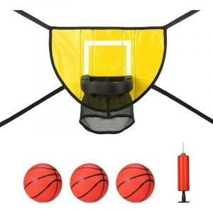 Ensemble d'accessoires de panier de basket-ball pour trampoline avec 3 mini ballons de basket et 1 pompe, accessoires de jeu de basket-ball &eacute;tanches