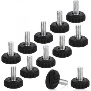 Lot de 12 pieds de meubles réglables en hauteur - M6 x 20 mm - Noir - Pieds de nivellement pour meubles, pieds, chaise, table - Ccykxa