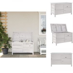 Vidaxl - Boîte de rangement de jardin blanc bois massif de sapin - Boîte De Rangement Jardin - Coffre De Jardin - Rangement Extérieur - Rangement