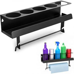 Support de Bombe A&eacute;rosol, Support de Canette en Acier au Carbone Support Mural pour Flacon Pulv&eacute;risateur Support Mural Bombe Aerosol Essuie Tout avec