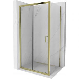 Mexen - Apia cabine de douche coulissante 110 x 80 cm, transparent, or - 840-110-080-50-00
