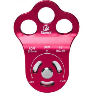 30 KN Certifi&eacute; CE Poulie d'escalade de Sauvetage &agrave; Trois Trous Micro Poulie pour Transport de Corde Max 13 mm avec Roulement pour Rappel Tyrolienne