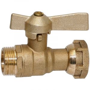 Blanc Habitat - Robinet compteur droit 80 mm m&acirc;le 3/4' (20/27) - &eacute;crou prisonnier 1' (26/34) - Somatherm