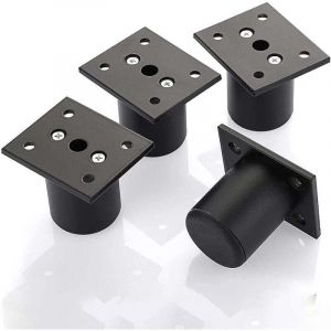 4 pcs Pieds de Meuble Ajustable Pieds de lit rehausser Le Meuble Pied en Alliage d'aluminium pour sommier,Armoire,Table (Noir,Hauteur 50mm)