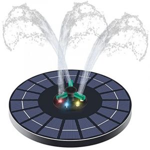 [JAMAIS UTILIS&Eacute;]Fontaine Solaire pour Bassin avec LED, Fontaine A Eau Solaire Exterieure De Jardin, Fontaine Oiseaux Exterieur Solaire, Pompe Solaire