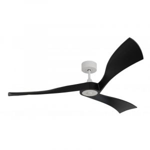 Klassfan - Twist, Ventilateur d&eacute;stratificateur d'air, pales bois noir 166 Cm Moteur blanc, sans lumi&egrave;re