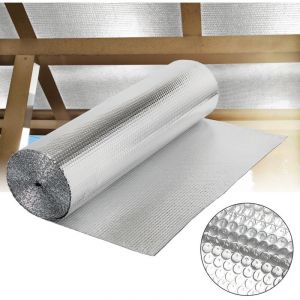 TolleTour Film alv&eacute;olaire en aluminium Film isolant Film thermique Film r&eacute;fl&eacute;chissant 20 m x 1 m argent&eacute; &ndash; Isolation thermique et protection contre