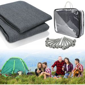 TolleTour Tapis de tente respirant 300x600CM, tapis de sol camping ext&eacute;rieur pour auvent et caravane Bleu