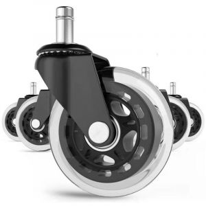 Lot de 5 roulettes de rechange en caoutchouc pour chaise de bureau - Roulettes universelles de 7,6 cm, robustes et silencieuses, compatibles avec 98