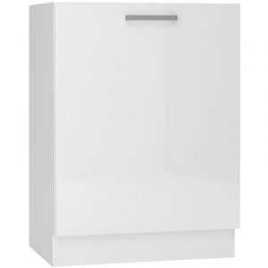 Meuble bas de cuisine coloris blanc avec 1 porte - longueur 60 x profondeur 44,60 x hauteur 82 cm