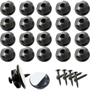 Crochet Ridelle De B&acirc;che Ronds Inclus Vis Lot de 20 Boutons Ronds (20 Pcs) pour Filet Remorque Et Bache Remorque Crochet Remorque en Plastique Dur