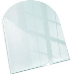 Plaque de Verre pour Chemin&eacute;e Pare-&eacute;tincelles pour Po&ecirc;le Verre Tremp&eacute; 100x100 cm de Sol Arc Segment&eacute; Protection Contre la Chaleur