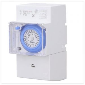 AC230V-Minuterie M&eacute;canique &Eacute;tanche, Horloge Programmable 24h Programmateur pour Chauffe Eau &Eacute;lectrique