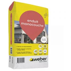 Enduit monocouche de façade extérieur blanc cassé 25 kg - d'imperméabilisation et décoration façades - Weber