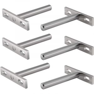 6 Pi&egrave;ces Supports en M&eacute;tal pour &Eacute;tag&egrave;re Flottante,3 Pouces Fixations Cach&eacute;es Support Plateau Flottant Cach&eacute; Support pour Support Mural