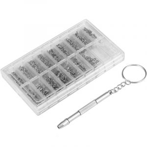 Lunettes Kit De R&eacute;paration Set Micro Vis Kit avec 1000PCS Vis et Tampons Tournevis Micro Pince pour Montre Horloge Spectacle Lunettes R&eacute;paration
