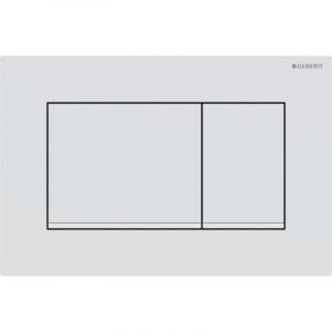 Plaque de d&eacute;clenchement wc Geberit Sigma20 (ex Sigma30) square pour rin&ccedil;agedouble touche: blanc mat laqu&eacute;, rev&ecirc;tement facile &agrave; nettoyer, blanc