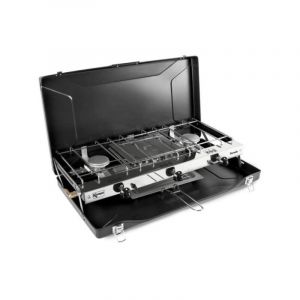 Kampa - Réchaud a gaz Fornello - 2 feux et 1 gril - Noir