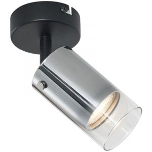 Drain - Spot plafond, plafonnier - 1 lumière - ø 8 cm - Gunmetal - Moderne - éclairage intérieur - Salon i Chambre i Cuisine i Salle à manger - Qazqa