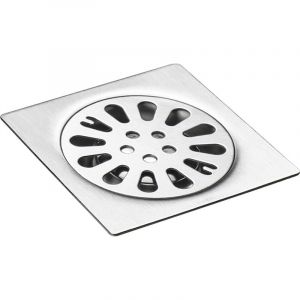 Grille de Siphon de Sol Carr&eacute;, Siphon Anti Odeur Salle de Bain Au Sol, Couvercle de Siphon de Sol en Acier Inoxydable，1212cm