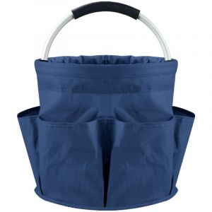 Basetbl - Paniers ménage, Sac de pansage pour équitation, Idéal pour ranger outils ou brosses, 6 poches extérieures, Bleu Diam28cmX H26.5cm