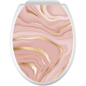 Stickers Abattant wc - Effet Marbré - 35x43 cm - Adhésif + Protection mate