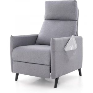 Costway - Fauteuil de Relaxation, Fauteuil de Massage avec Dossier et Repose-Pieds Réglables, Chaise de Détente Inclinable en Tissu de Lin pour