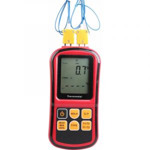 Thermom&egrave;tre thermocouple Thermom&egrave;tre industriel Thermom&egrave;tre double canal - Testeur de temp&eacute;rature - R&eacute;tro&eacute;clairage LCD,de