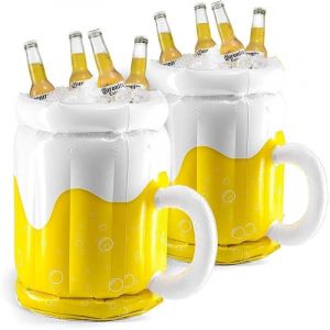 2 paquets de grandes glacières gonflables, glacières flottantes pour les fêtes, 2 en 1 pour la piscine et les fournitures de fête, décorations de