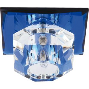 Spot plafond verre bleu - NUFER HL800 - G4 - 12V - 20W - 85x85mm