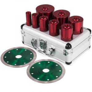 VEVOR Scie Emporte-piece Diamantee 10 PCS M14 20/25/32/35/40/50/60/68 mm Jeu de Forets Diamantes 0,79 / 1 / 1,25 / 1,4 / 1,6 / 2 / 2,4 / 2,7 pouces